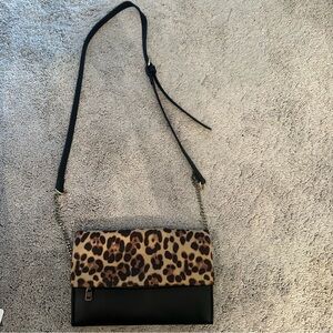 INC Black & Cheetah Crossbody